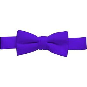 HOLD'EM Bow Tie Boys and Baby Satin Solid Color Adjustable Pre-tied -Purple